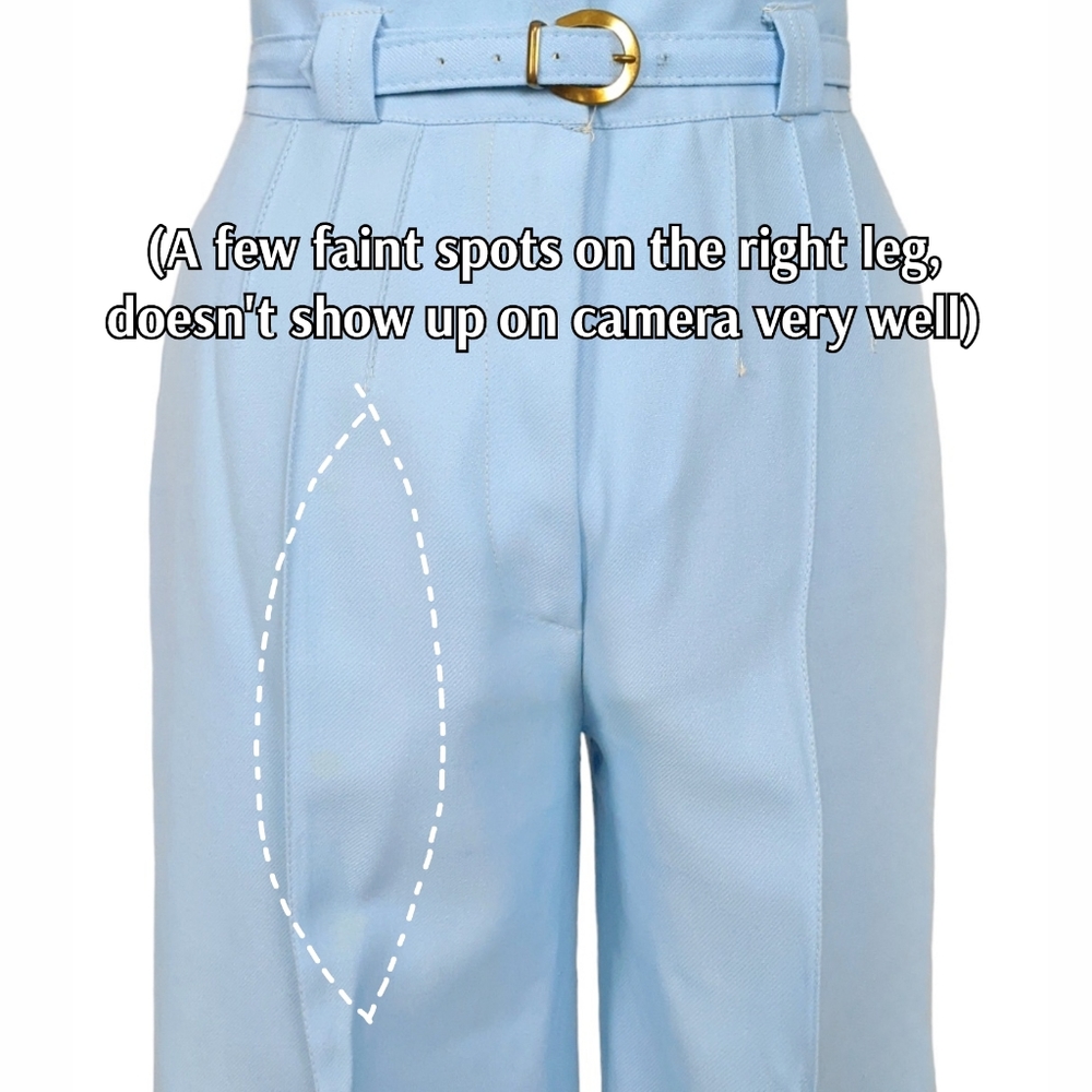 1970s High Waisted Vintage Flares Pants Original Matching Belt Blue Bell Bottoms - Picture 7 of 9